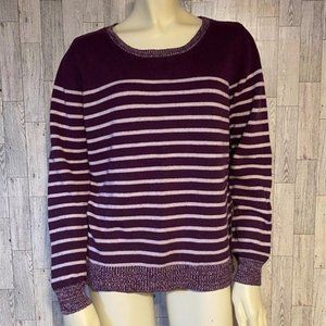 Gap Purple with Stripes Sweater Size Large